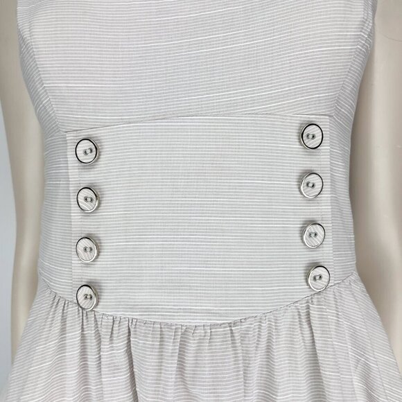 LE LIS BLANC Cotton Naval inspired Little Greige & White Pastel Summer Dress 38 - Picture 5 of 11
